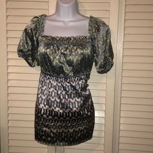 Cute Satin Peasant Top